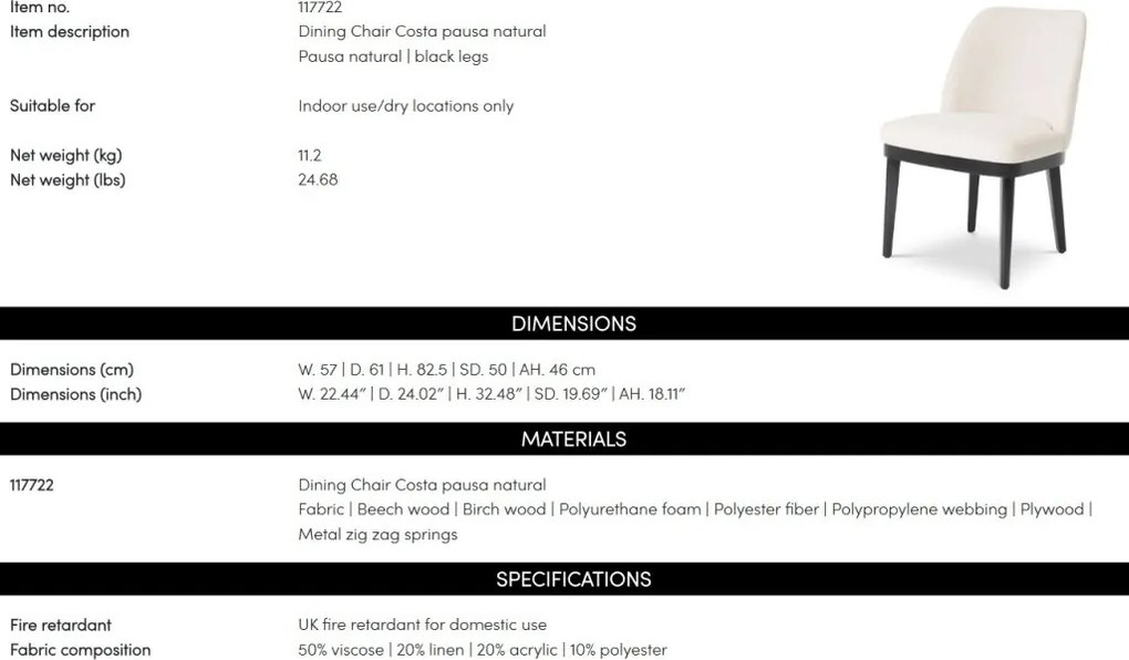 Scaun design LUX Costa, Pausa natural