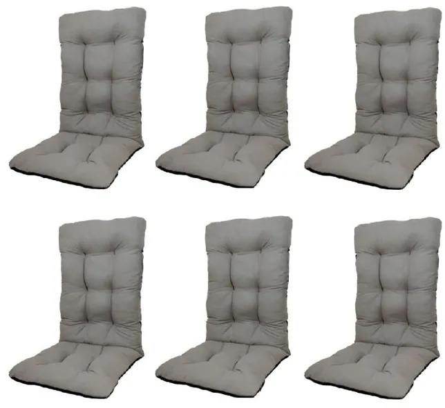 Set Perne pentru scaun de casa si gradina cu spatar,  48x48x75cm, culoare gri, 6 buc/set