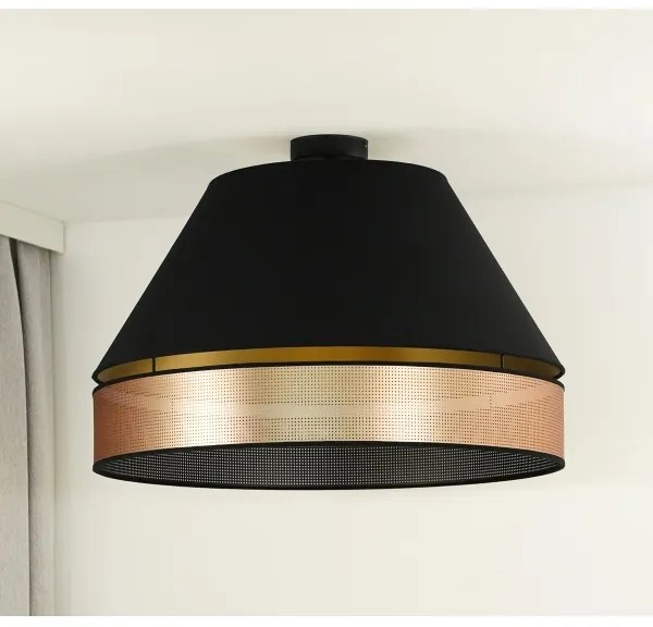 Lustră aplicată COPPER Duolla SHINY 1xE27/15W/230V d. 60 cm negru/cupru