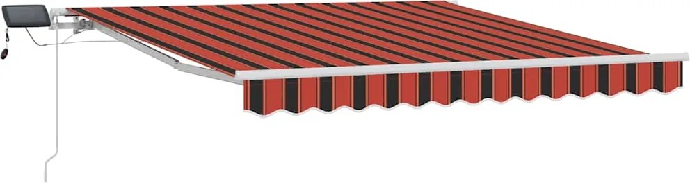 vidaXL Cortina Retractabilă Manual portocaliu și maro 300 x 250 cm