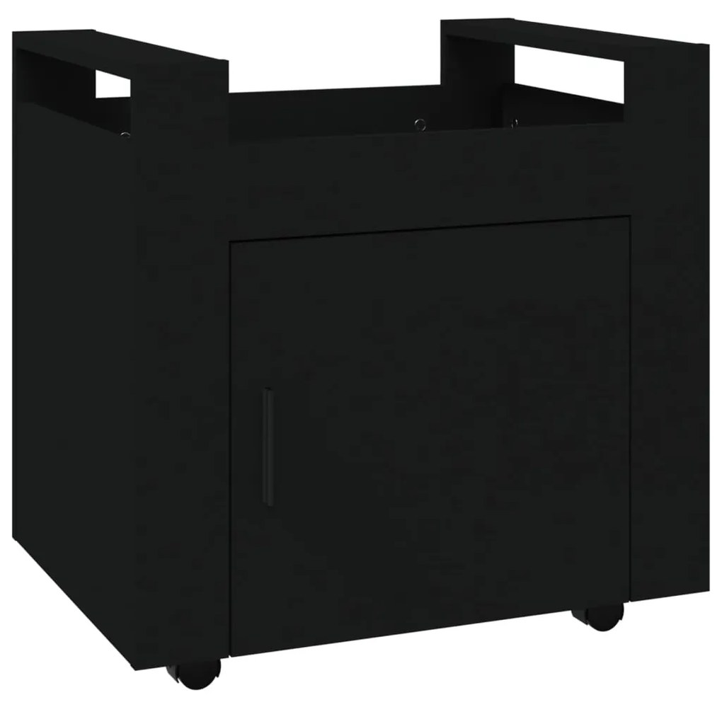816609 vidaXL Cărucior de birou, negru, 60x45x60 cm, lemn prelucrat