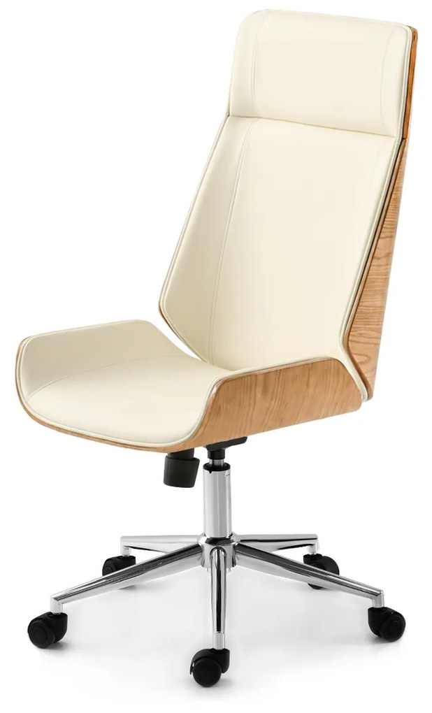 Scaun Aukley (crem + crom). Promo -13%. 1110485