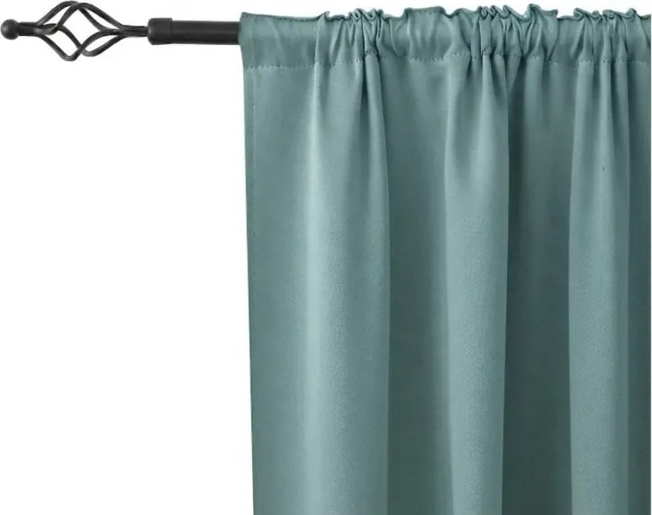 Draperie opaca DREAM VELVET 140x250 cm, verde-albastru Agatat: Inele metalice