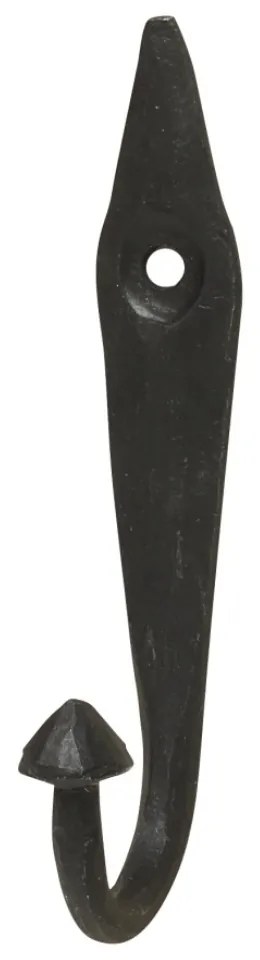 Cuier negru, din metal, cu agatatoare, model frunza, Zia
