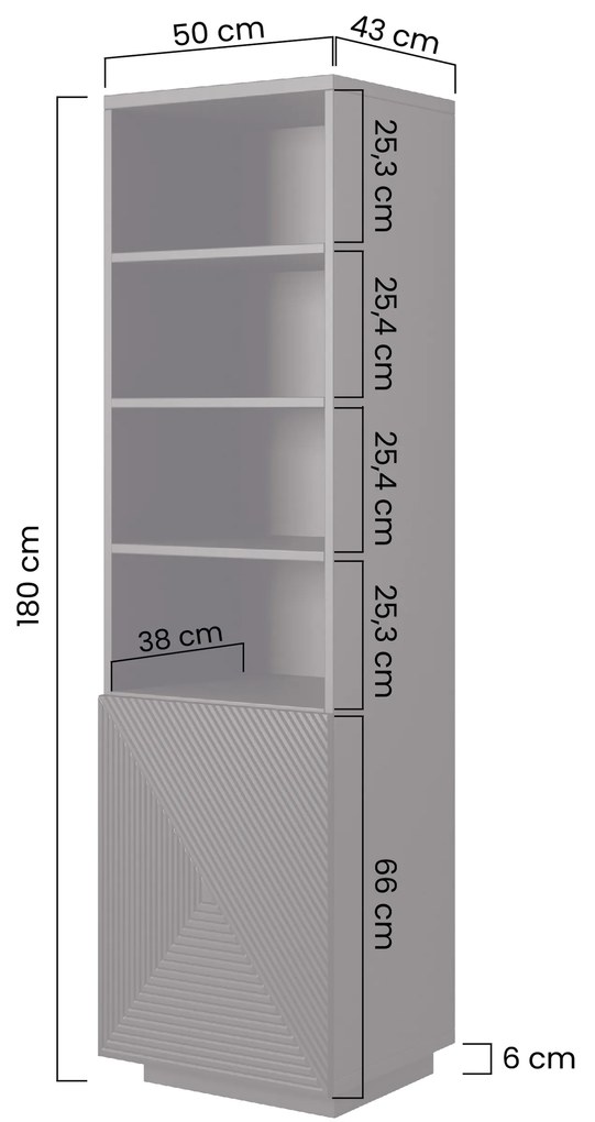 Dulap 50 cm Asha - alb mat