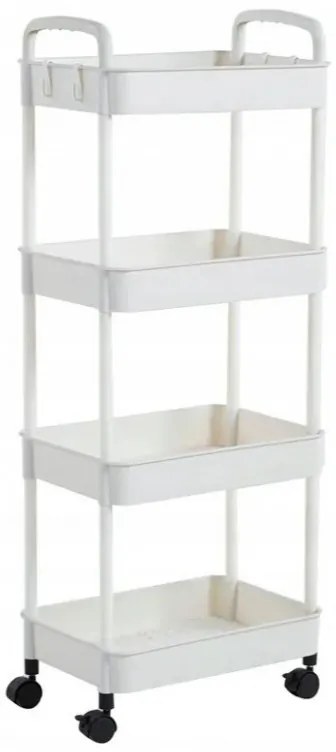 Raft pe roti POZIO 36x24x84 cm alb