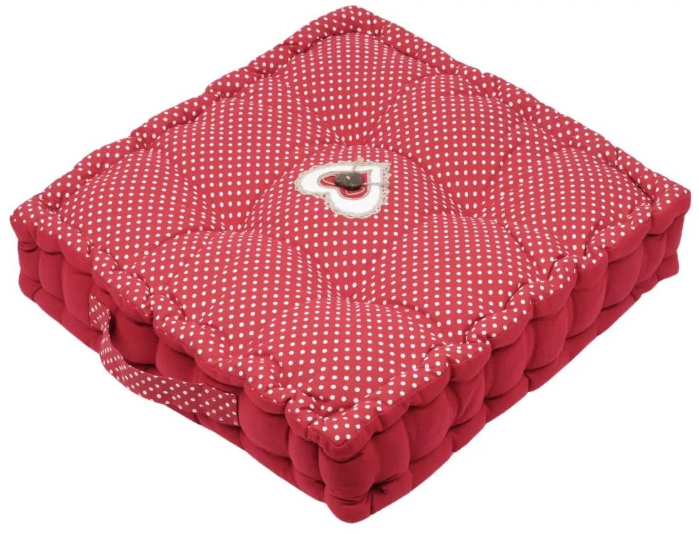 Perna rosie podea bumbac Lyna Rouge 45x45x10 cm