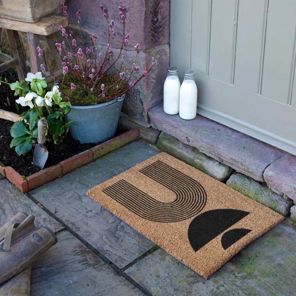 Covoraș de intrare din fibre de nucă de cocos 40x60 cm Half Moon – Artsy Doormats