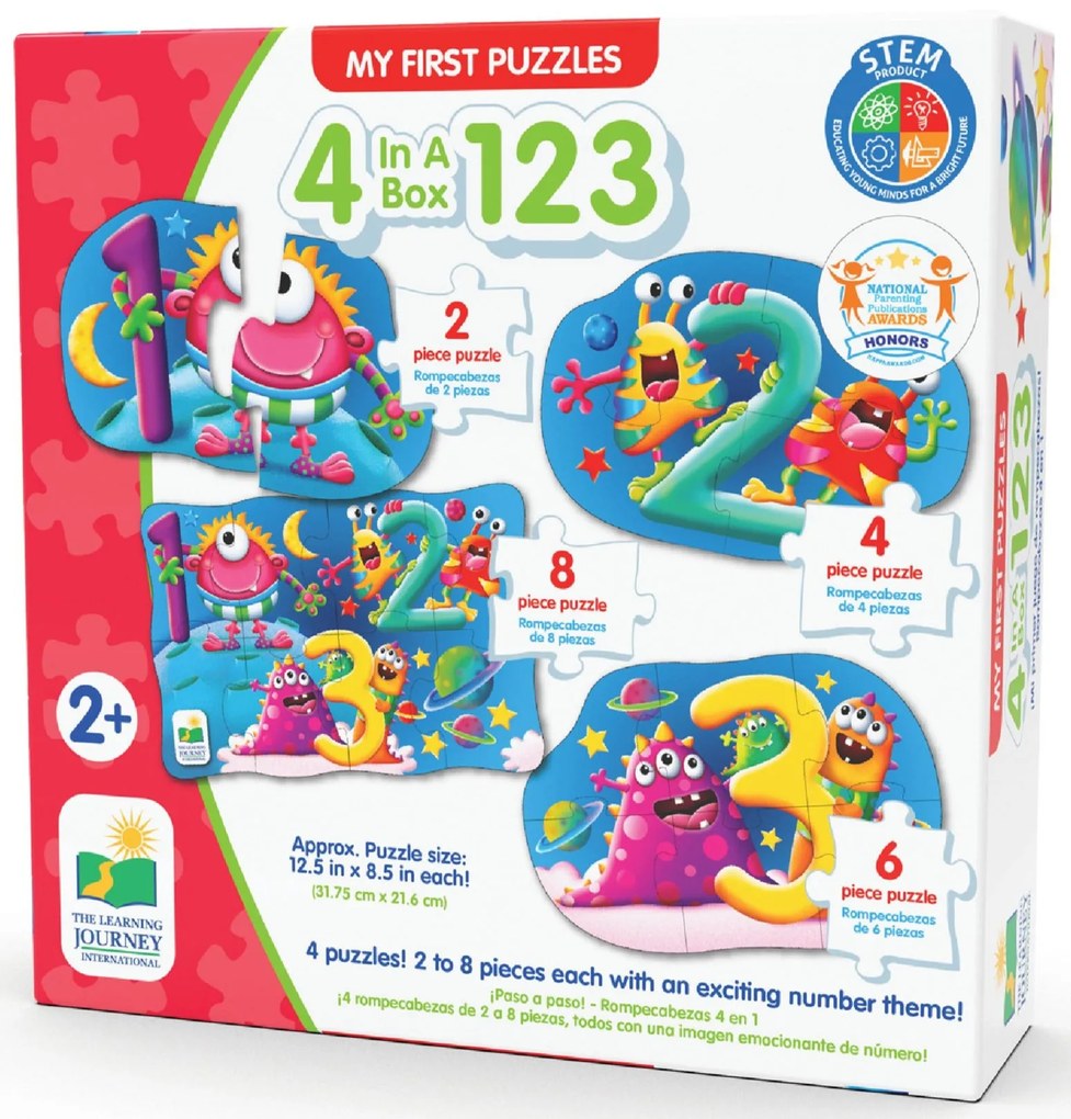 SET PRIMELE MELE 4 PUZZLE-URI 123 - THE LEARNING JOURNEY (TLJ630143)
