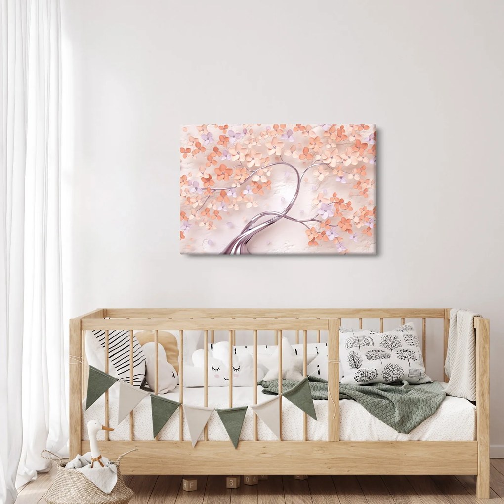 Tablou florilor de pom din coral - abstract (90x60 cm)