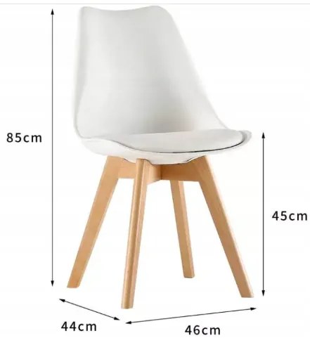 Scaun de sufragerie alb-gri stil scandinav Basic