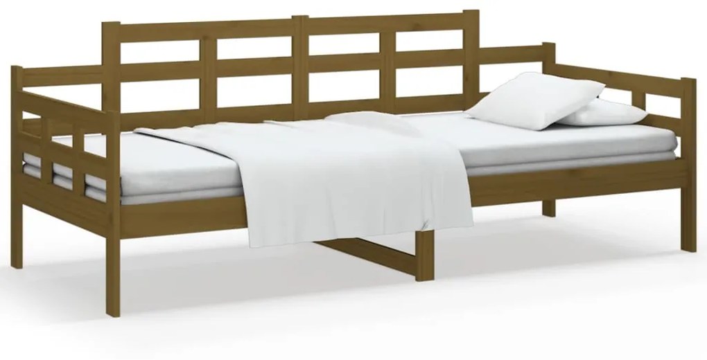 820340 vidaXL Pat de zi, maro miere, 90x190 cm, lemn masiv de pin