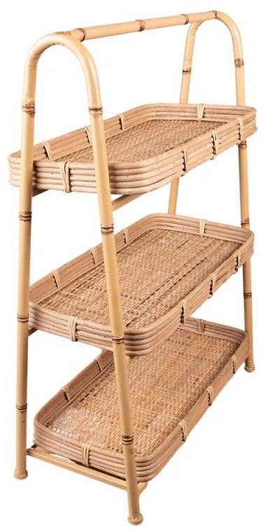 Etajera natur, din rattan, cu 3 rafturi, Naturelle
