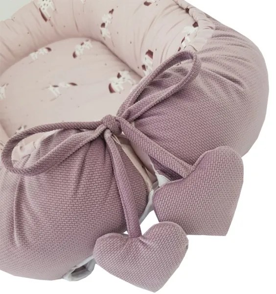 Cuib din bumbac pentru bebeluș UNICORN 90x60 cm EKO