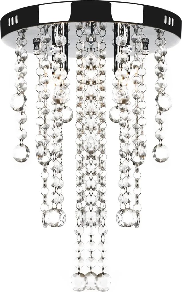 vidaXL Plafonieră din metal alb, cu mărgele de cristal