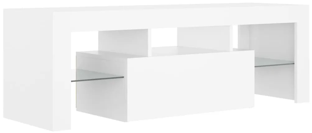 Comoda TV cu lumini LED, alb, 120x35x40 cm