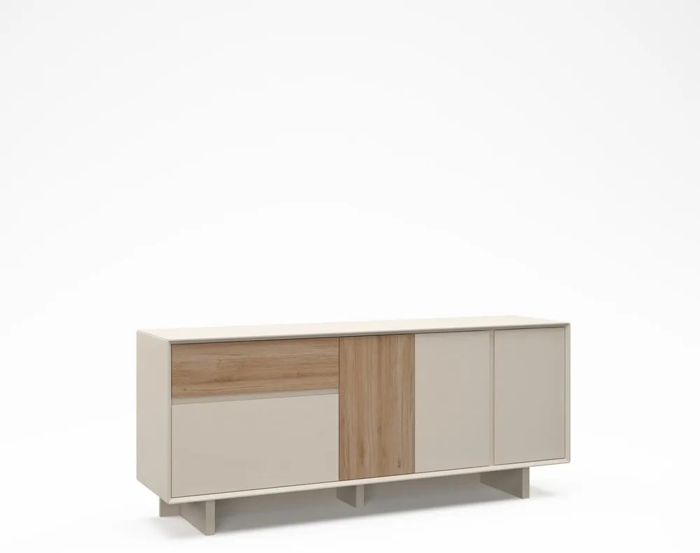 Comodă bej/în culoare naturală cu aspect de lemn de stejar 180x76x45 cm Carpi – Marckeric