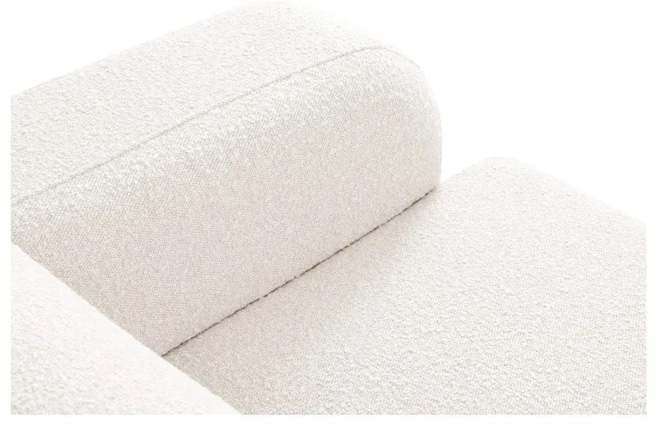 Colțar alb cu tapițerie din stofă bouclé (colț stânga) Molino – Micadoni Home