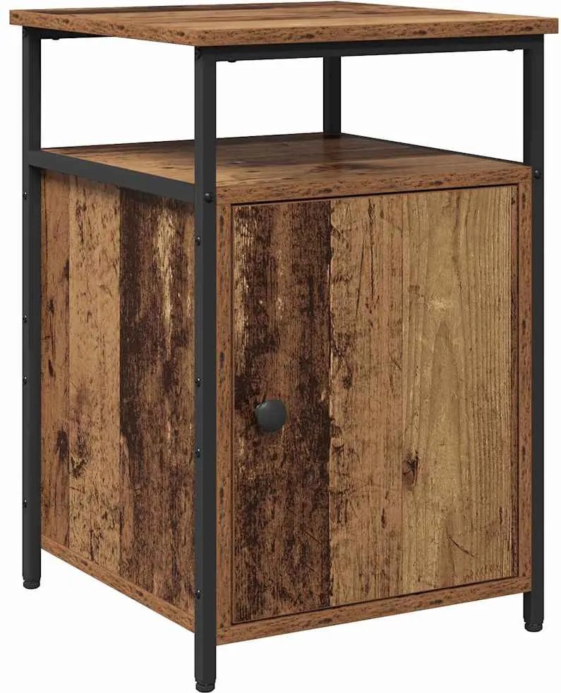 vidaXL Dulap de noapte Lemn vechi Lemn compozit