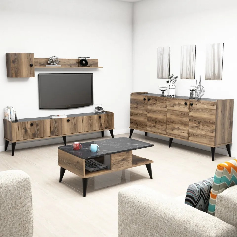 Set Mobilier Living Lidya 2, Nuc / Marmura