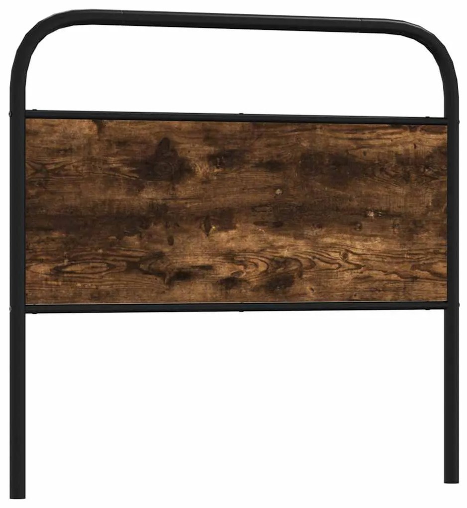 vidaXL Tăblie de pat de schimb stejar afumat 107 cm oțel și lemn prelucrat