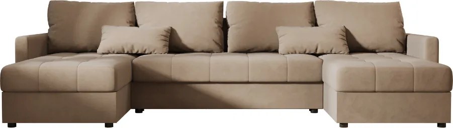 OFERTA Set canapea extensibila in forma de U VENORIA 285x146 cm, bej + 2 perne GRATUIT Calitatea II