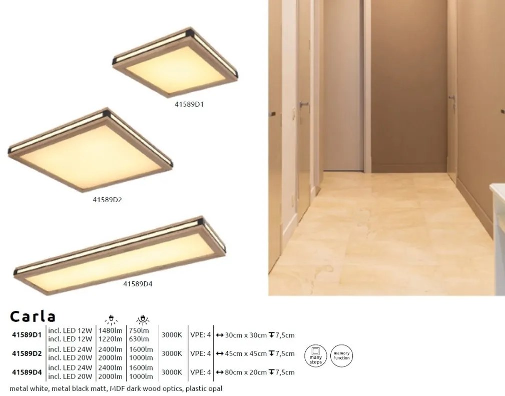 Plafoniera LED design industrial Carla 45x45cm