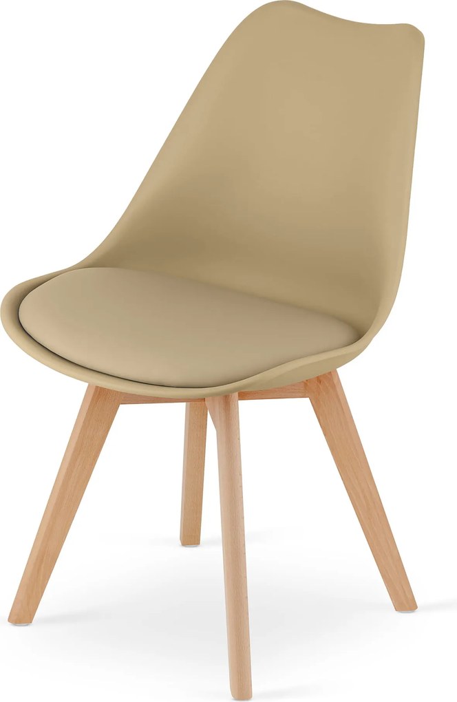 OFERTA Scaun bej BALI MARK cu picioare din lemn de fag Calitatea a II-a