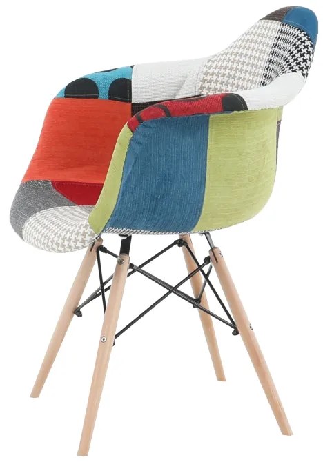 Fotoliu cu design Patchwork colorat / Fag , TOBO 3 NEW