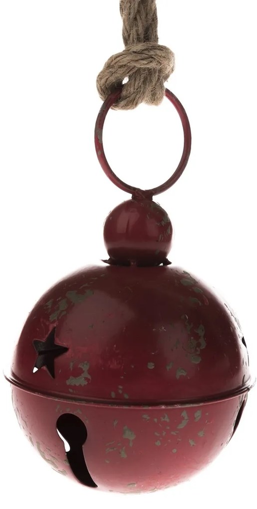 Decor metalic de agățat Clopoțel roșu , 12 x29 cm