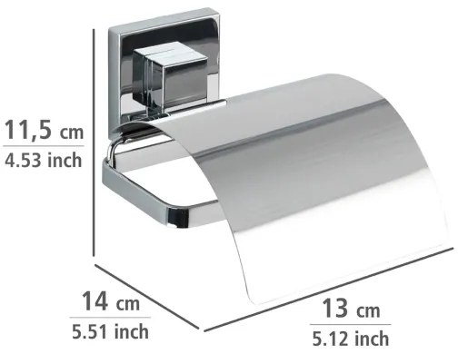 WENKO 22696100-Suport pentru hârtie igienică VACUUM-LOC QUADRO ED 13x14 cm crom lucios