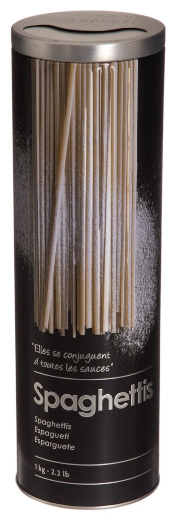 Recipient pentru spaghete, 1 kg, metal, negru