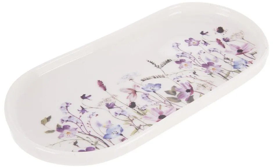 Farfurie albă-mov pentru servire din porțelan Louka – Orion