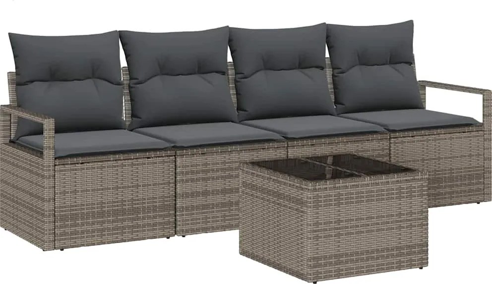 vidaXL Set de canapele pentru grădină 5 pcs Gri 55 x 55 x 37 cm