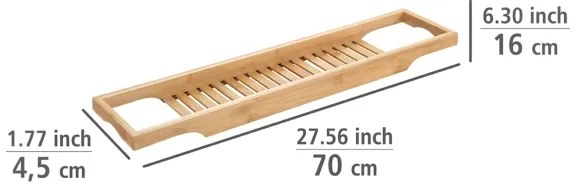 WENKO 24750100 - Poliță pentru cadă BAMBUSA 70 x 16 cm, maro