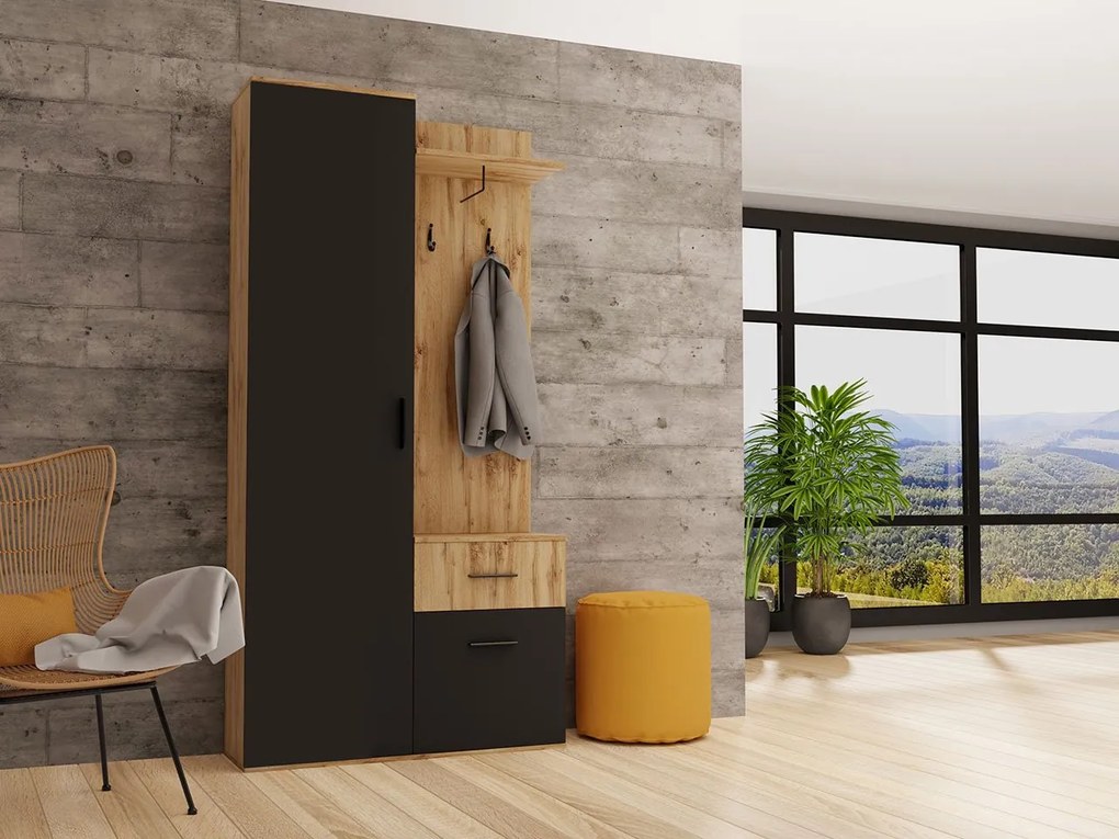 Set mobilier hol Tornado (Wotan + Negru). 1070353