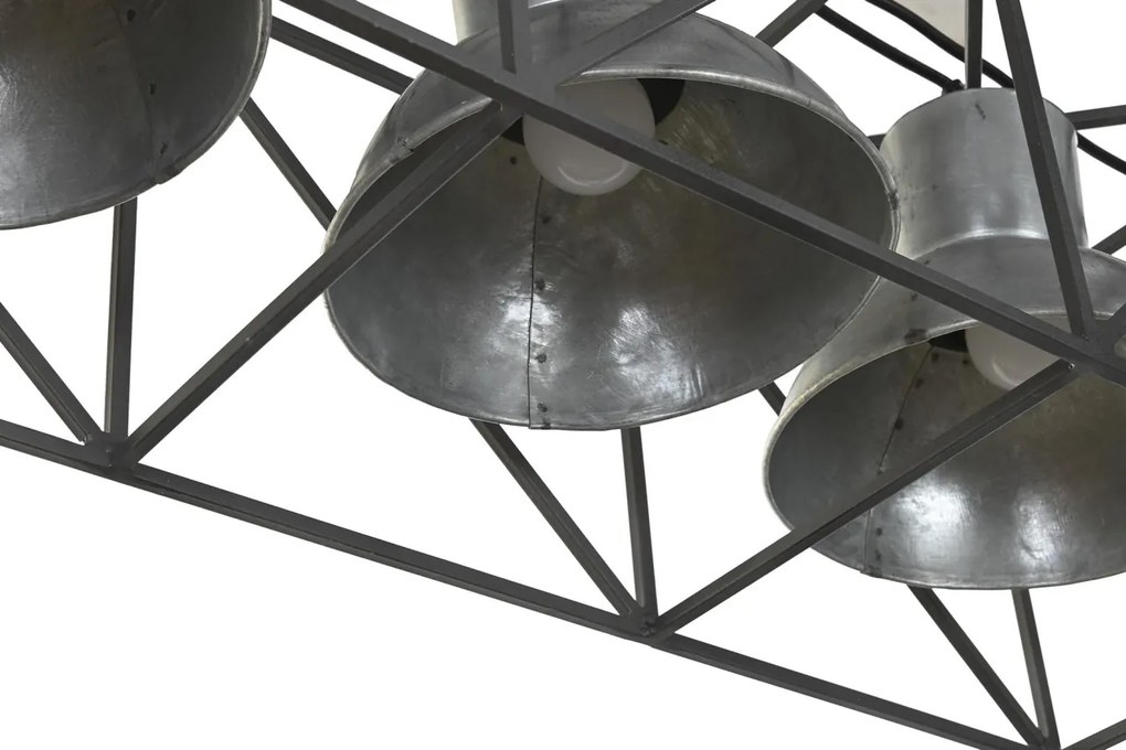 Lustră suspendată din metal, gri și negru, cu 5 brațe, 24 x 115 x 24 cm, „Charroux”