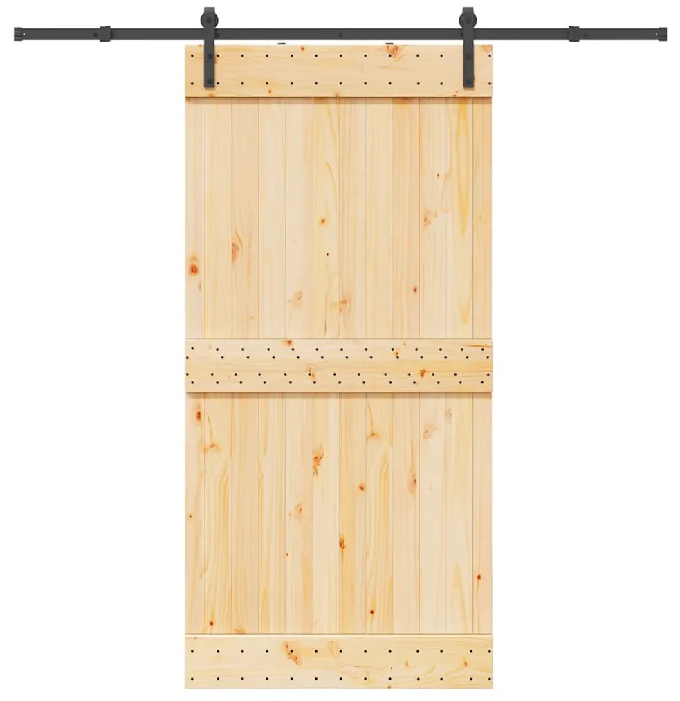 vidaXL Ușă glisantă cu set feronerie, 100x210 cm, lemn masiv de pin
