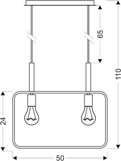 Lustră pe cablu FRAME 2xE27/60W/230V alb