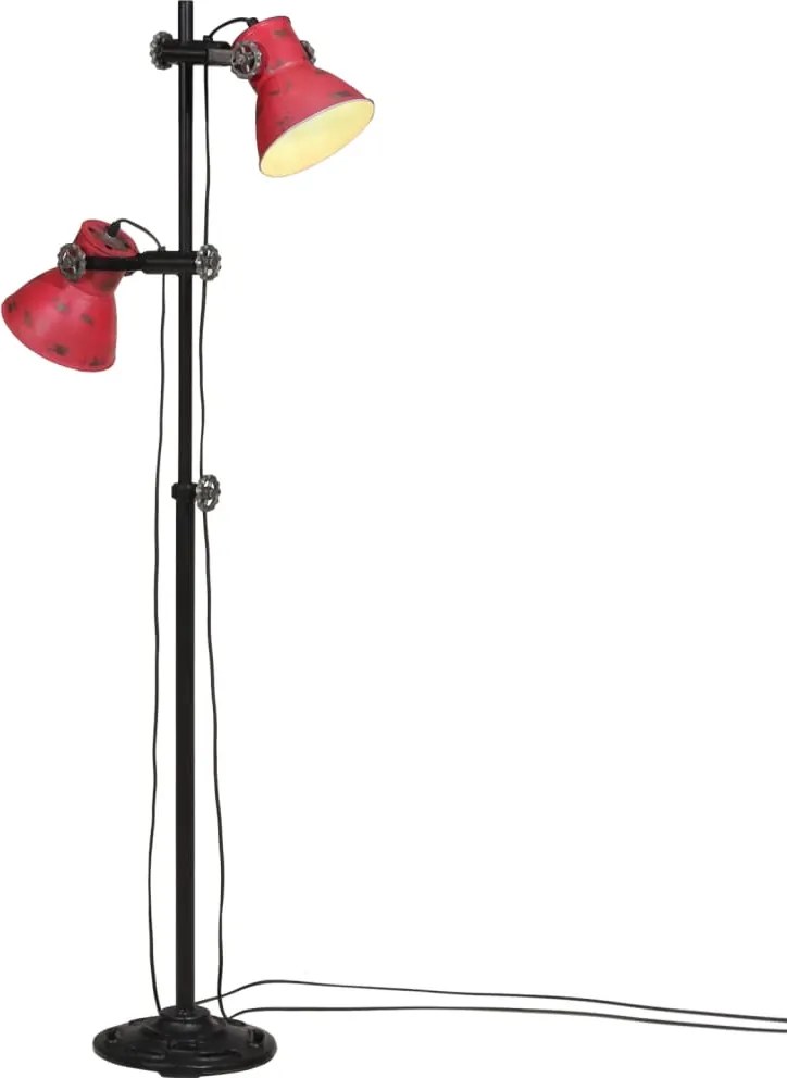 vidaXL Lampă de podea, 25 W, roșu uzat, 25x25x90/140 cm, E27
