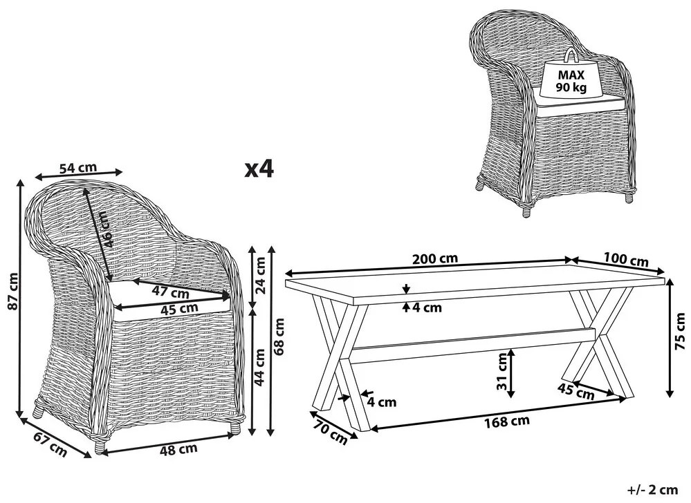 Set mobilier de grădină Sideny/Ollamo (bej) . 1076013