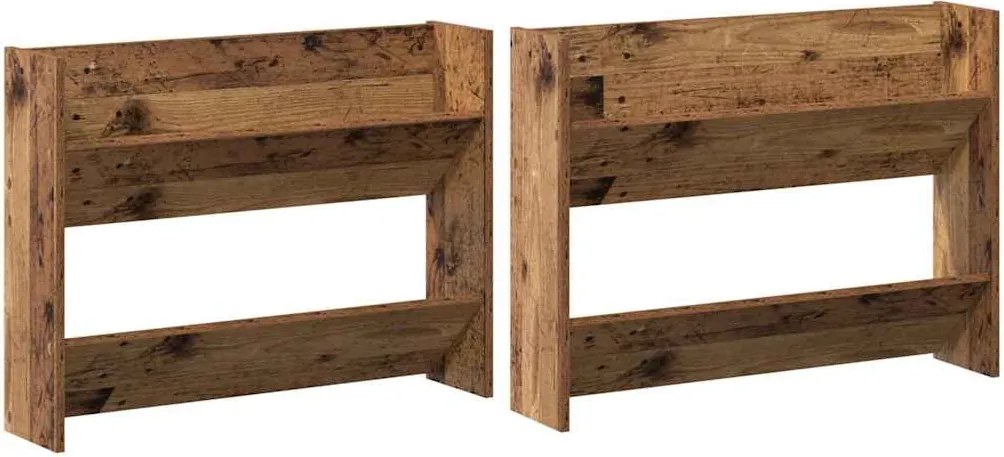 vidaXL Dulap pentru pantofi cu raft 2 pcs Lemn vechi 80 x 18 x 60 cm