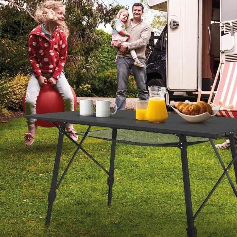 MIADOMODO Masă de camping pliabilă, 90 x 45 x 53 cm