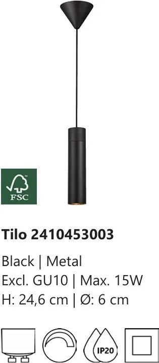 Pendul Design Scandinav Tilo negru