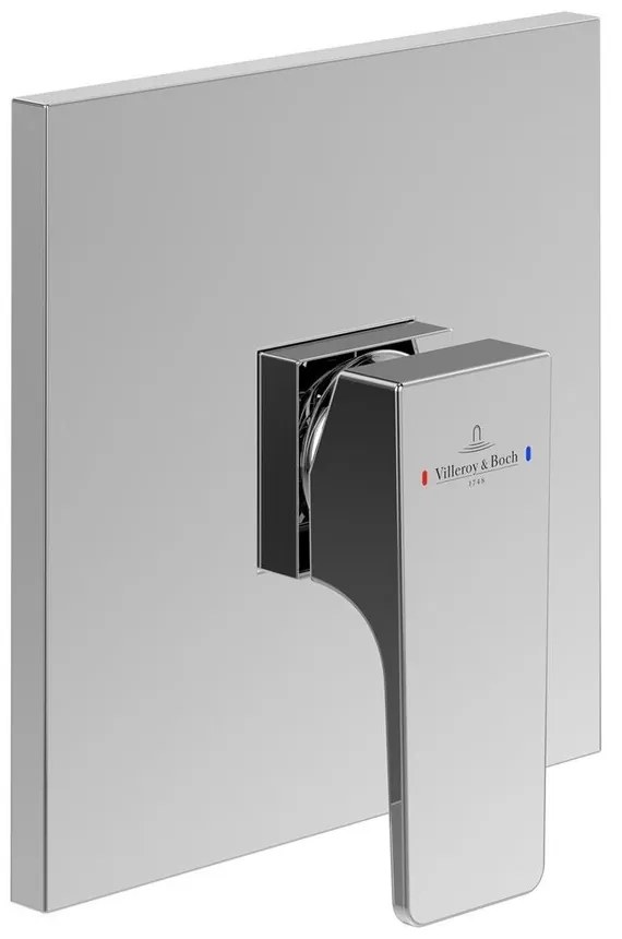 Baterie dus incastrata Villeroy&Boch Architectura Square crom lucios fara corp ingropat