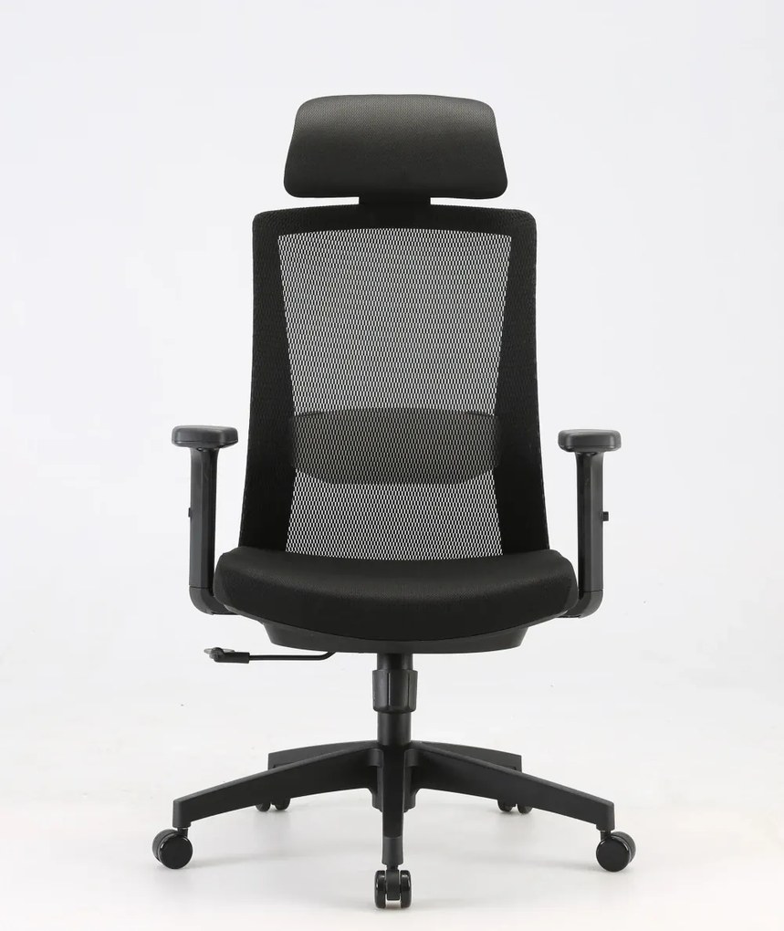 Scaun ergonomic SIHOO M86C –Suport lombar și Cotiere reglabile, Tetieră reglabilă, Mecanism Synchro cu poziție de blocare, Spătar înalt din plasă respirabilă, Rotativ, Negru