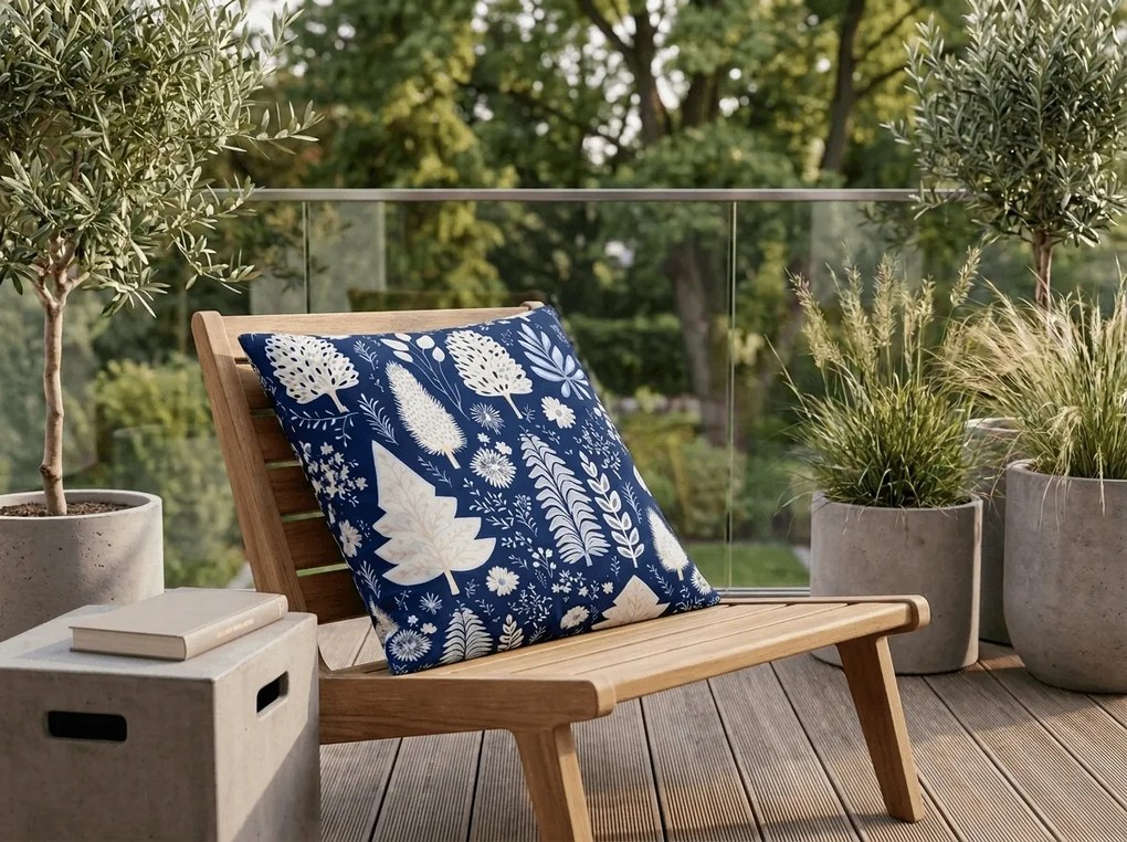 Husa de pernă din microfibra INDIGO BLOOM 45x45 cm, albastru