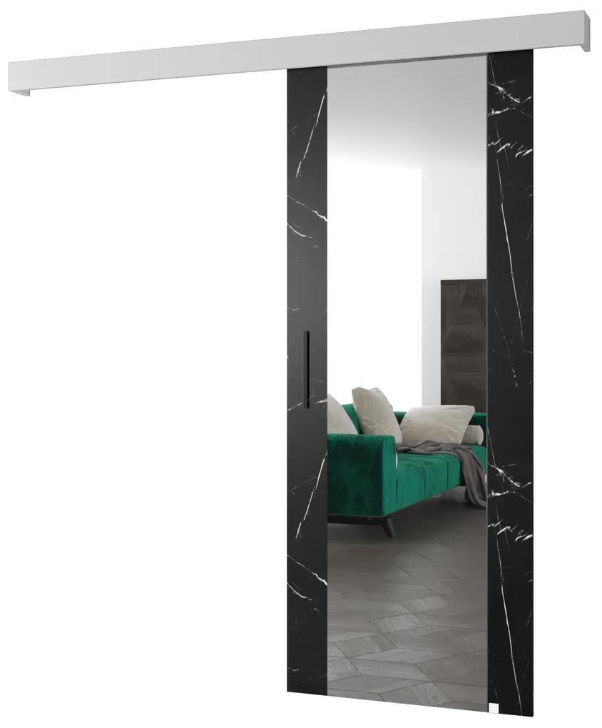Zondo Uși culisante Sharlene II (marmură negru + alb mat + negru) (cu oglindă). 1043675