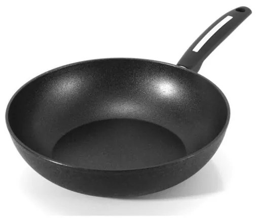 Tigaie Wok CS Munster, negru, cu inductie, 28x7.5 cm