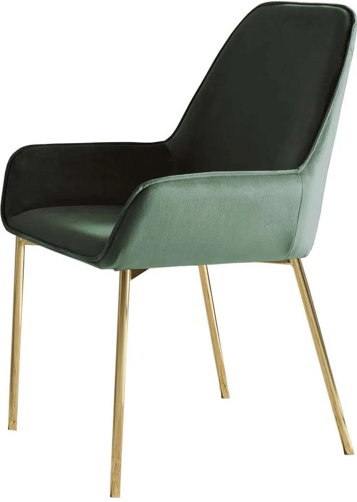 Set de 2 scaune Belleza, catifea, verde